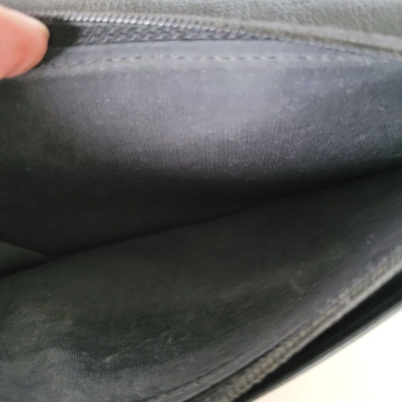 CHANEL Vintage Authentic Camellia Logo Wallet Black Classic Large Bifold Long - Picture 6 of 15